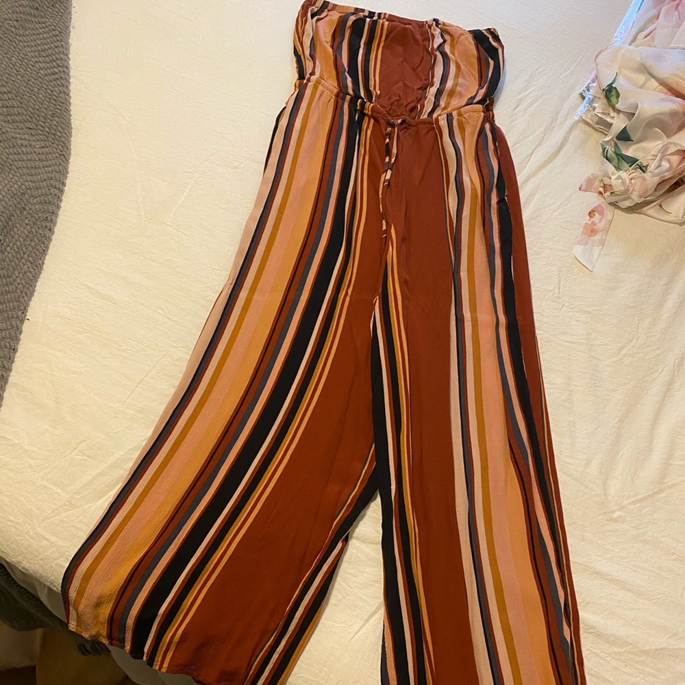 American Eagle striped jumpsuit